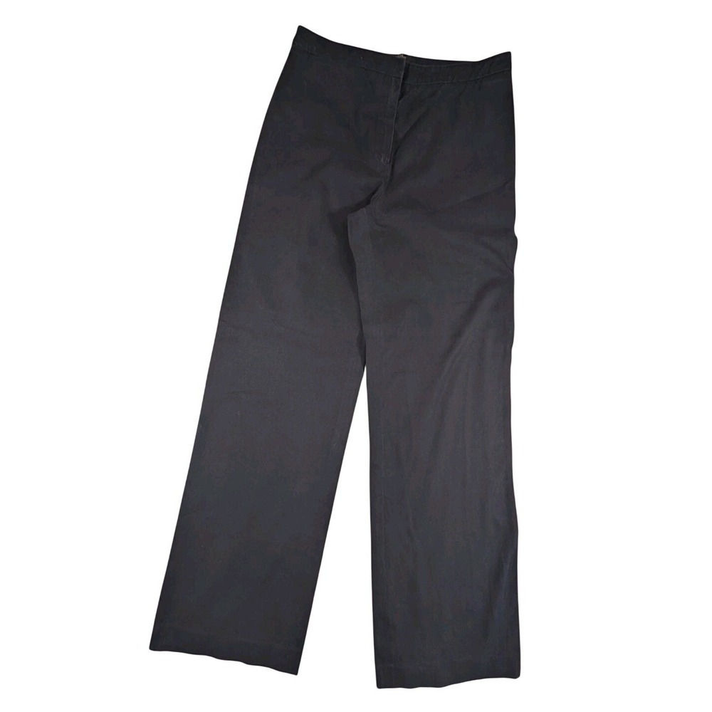 Weekend MaxMara Twill Knit Wide Leg Trousers Women Size 8 Flat Front Black - Picture 3 of 11